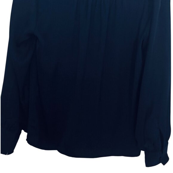 NWT Banana Republic Small Office Navy Blue Blouse Lightweight Flowy Polyester - Picture 8 of 13
